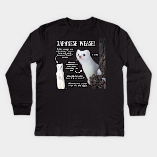 Animal Facts - Japanese Weasel Kids Long Sleeve T-Shirt